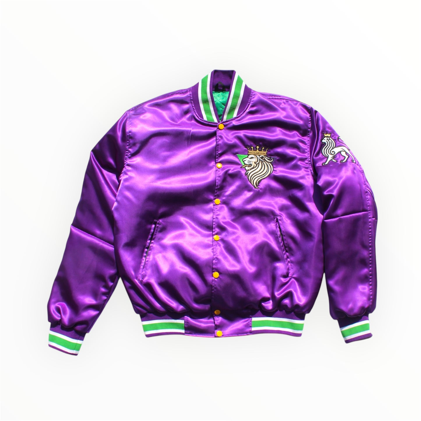 Ultra Dark Purple Satin Bomber Mardi Gras 25