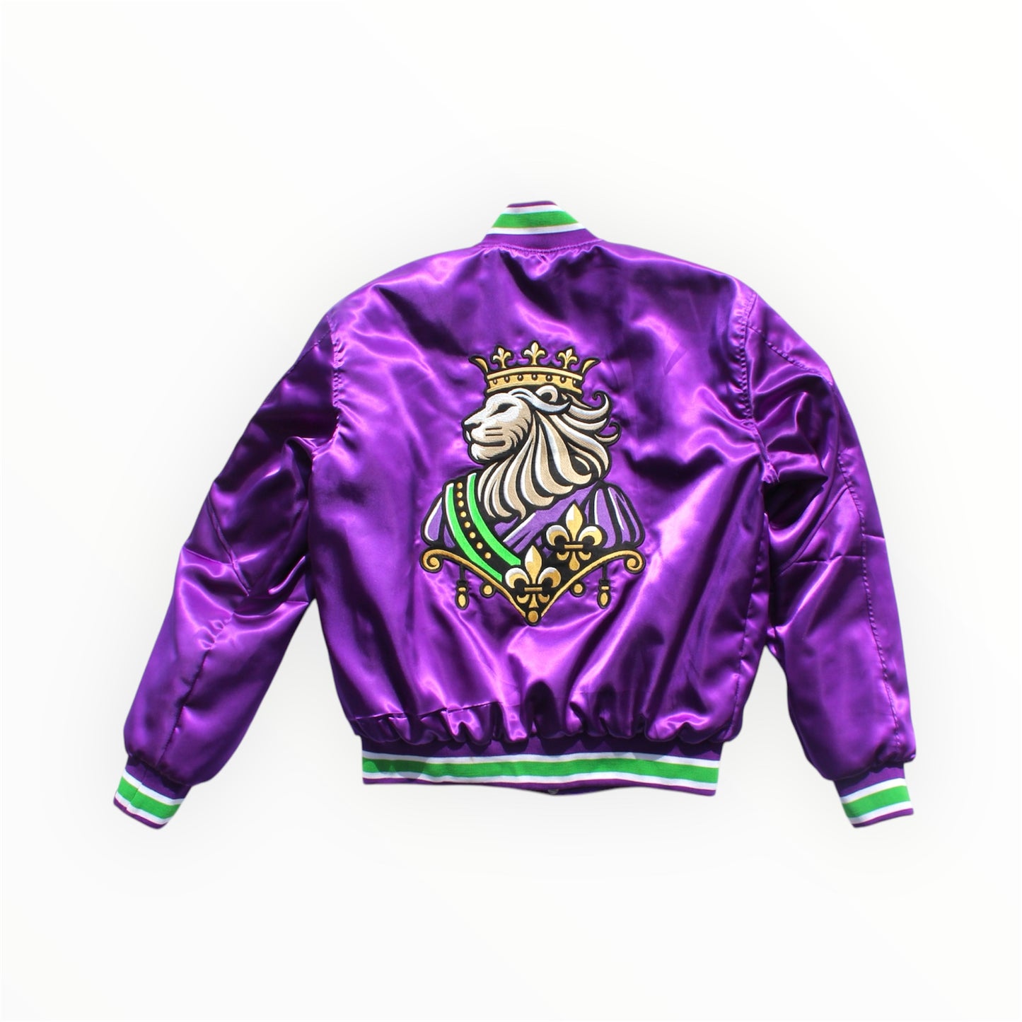 Ultra Dark Purple Satin Bomber Mardi Gras 25