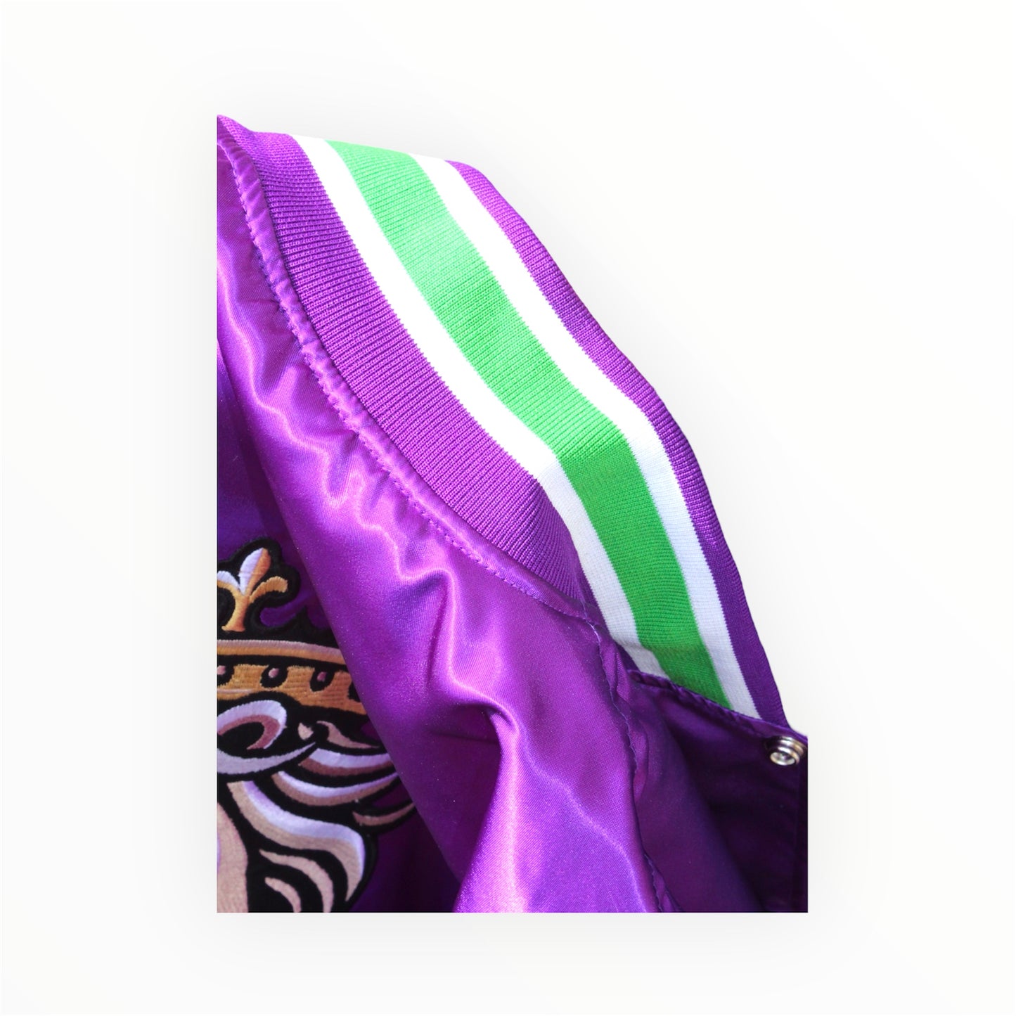 Ultra Dark Purple Satin Bomber Mardi Gras 25