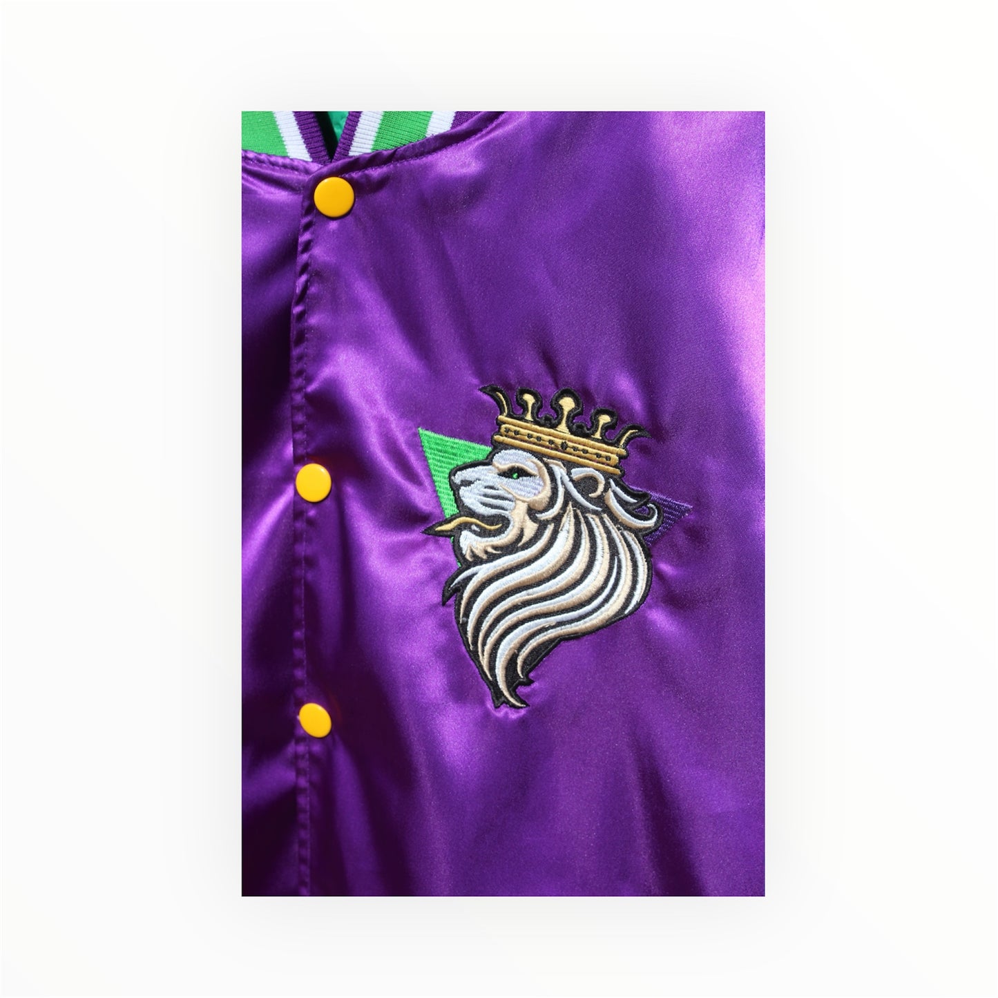 Ultra Dark Purple Satin Bomber Mardi Gras 25